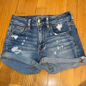 High rise super stretch jean shorts